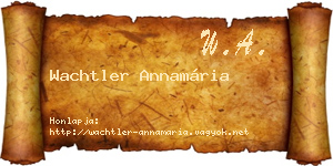 Wachtler Annamária névjegykártya